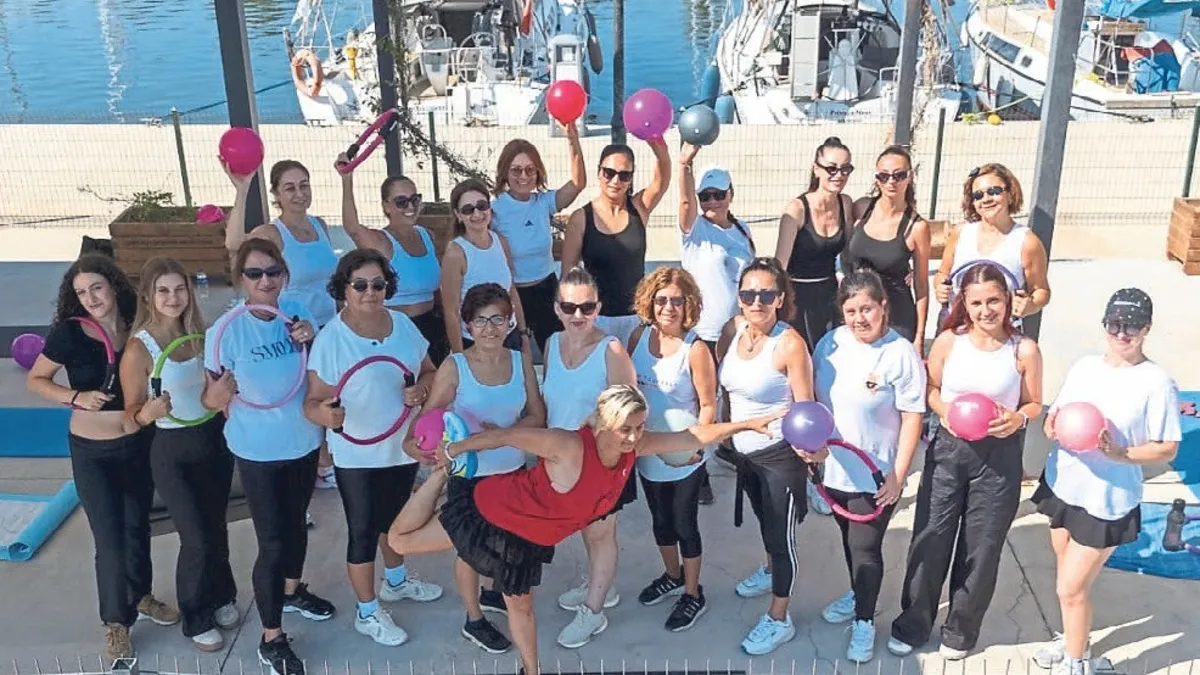 Körfez manzarasında spor keyfi