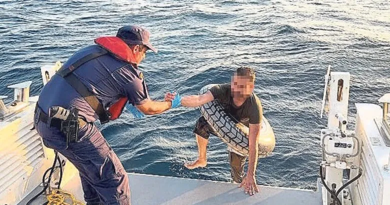 Deniz simidiyle kaçış uzun sürmedi