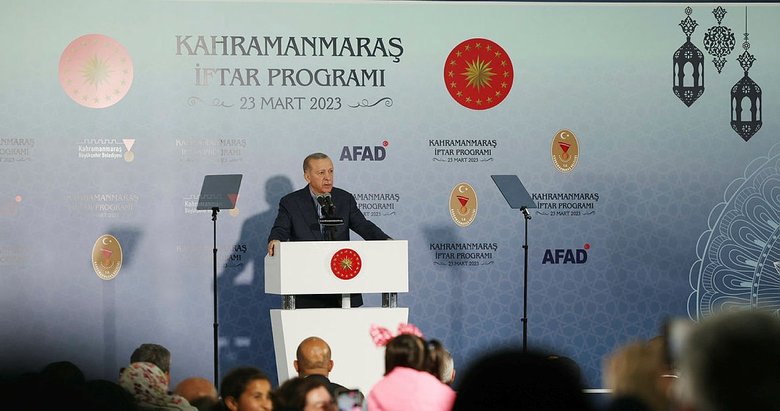 Erdoğan ilk iftarını Kahramanmaraş’ta depremzedelerle açtı