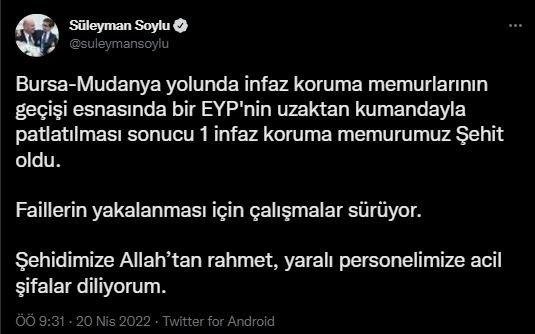 Bursa’da cezaevi servisine terör saldırısı! Acı haber geldi