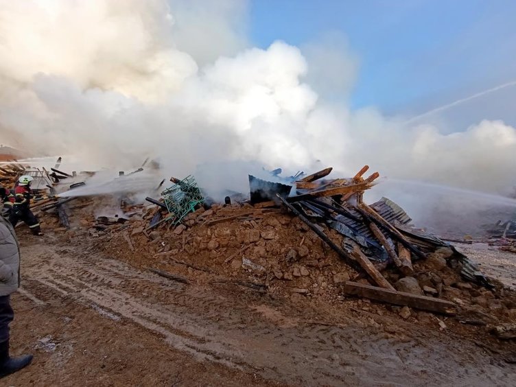 Uşak’ta 6 evi etkileyen yangın söndürüldü