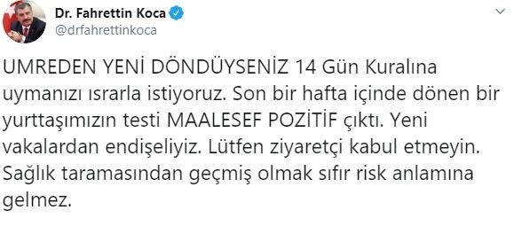 Bakan Koca açıkladı: Türkiye’de 6. koronavirüs vakası