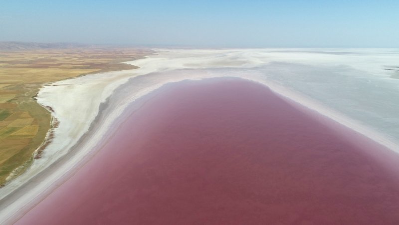 Tuz Gölü’nün kırmızı beyaz güzelliği