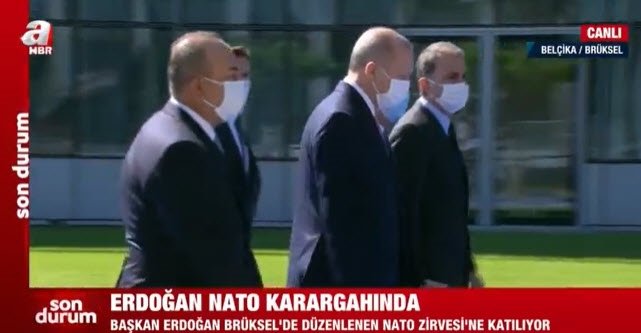 Başkan Erdoğan NATO karargahına geldi! Liderler böyle karşılandı!