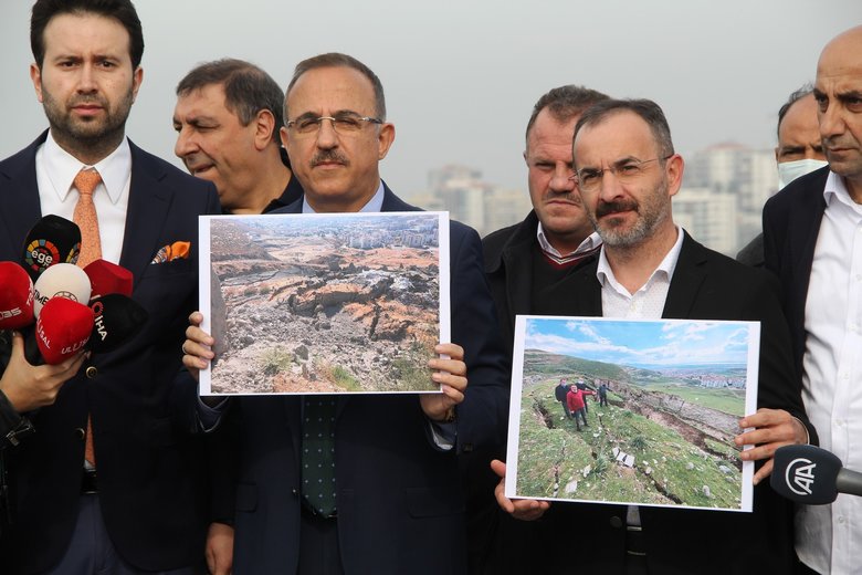 İzmir’deki ürküten yarıkları yerinde inceleyen AK Partili Sürekli: Harmandalı pimi çekilmiş bombadır