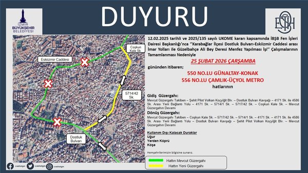 ESHOT uyardı, İzmirliler dikkat: O hatlarda güzergah değişikliği!