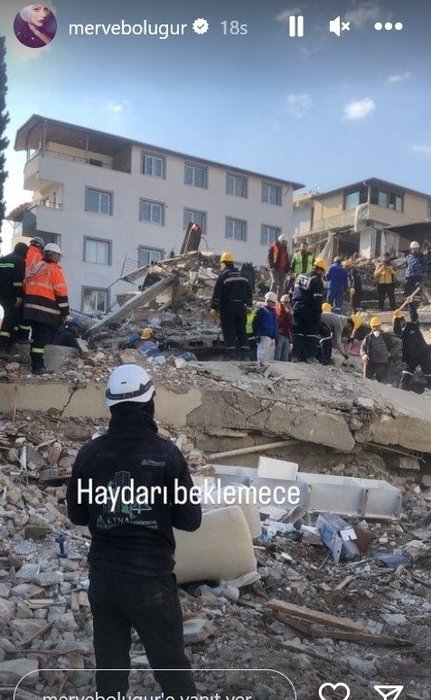 Merve Boluğur soluğu Hatay’da aldı! Arkadaşı enkaz altında