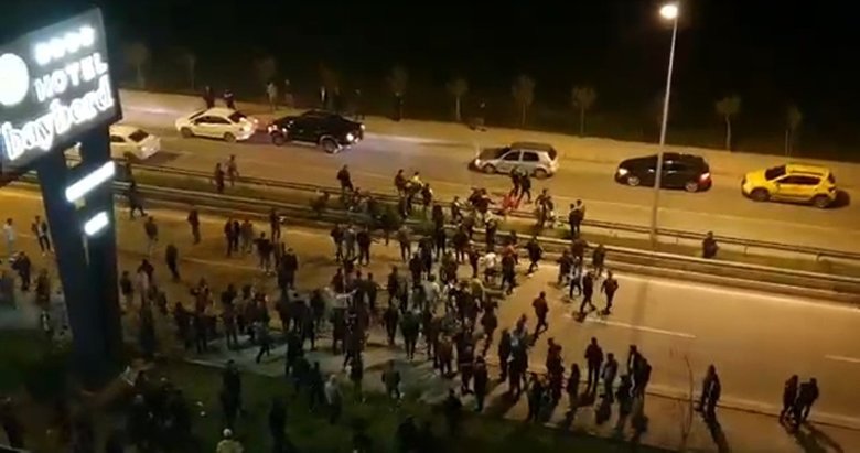 Bayburt’ta hareketli gece! Bodrumspor’un kaldığı otele saldırı