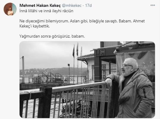 Koronavirüs tedavisi gören gazeteci Ahmet Kekeç hayatını kaybetti...