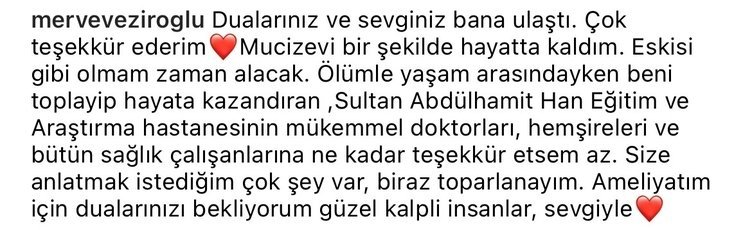 Eşi tarafından 32 kez bıçaklanmıştı! Youtuber Merve Veziroğlu’ndan paylaşım geldi