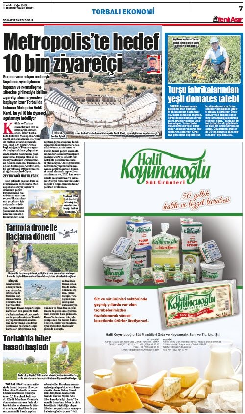 Yeni Asır Gazetesi Torbalı Ekonomi sayfaları 30 Haziran 2020