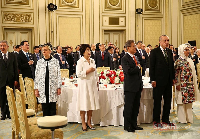 Cumhurbaşkanı Erdoğan Güney Kore’de onuruna verilen akşam yemeğine katıldı