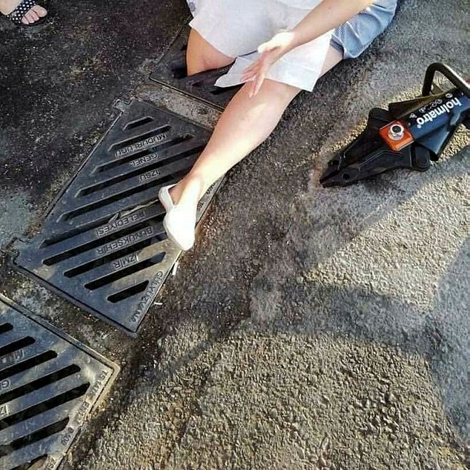 Bacağı mazgala sıkışan kadın o anları anlattı!