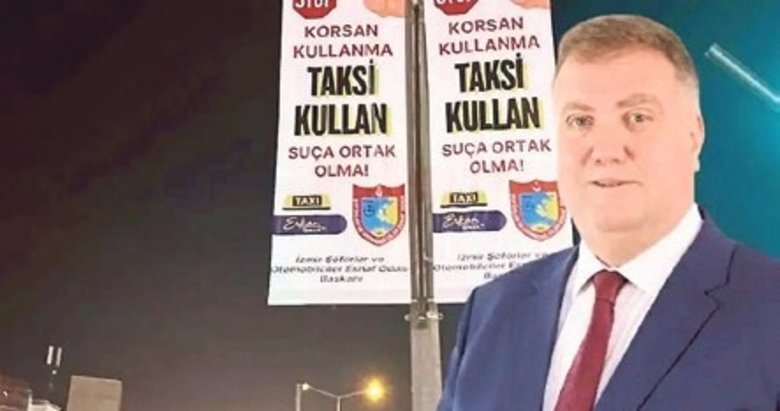 İzmirli taksicilerden afişli protesto