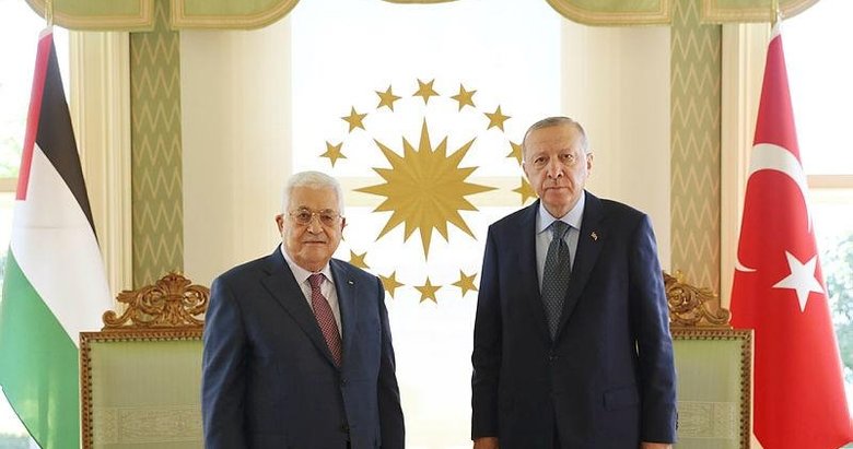 Başkan Erdoğan, Filistin Devlet Başkanı Mahmud Abbas ile görüştü