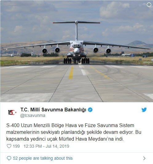 S-400 parçalarını taşıyan 7. uçak Mürted’e iniş yaptı