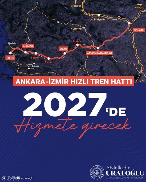 Bakan Uraloğlu’ndan Ankara-İzmir Hızlı Tren Hattı müjdesi! 1 yıl erken bitecek