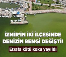 İzmir’in iki ilçesinde denizin rengi değişti! Etrafa yayılan kötü kokunun sebebi açıklandı