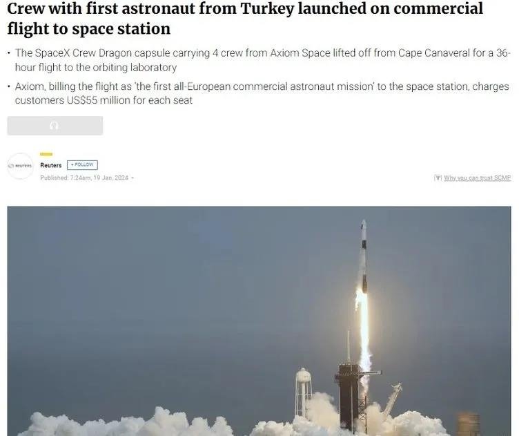 Türk astronot tarihe geçti: Gezeravcı’nın uzay yolculuğu dünya basınında