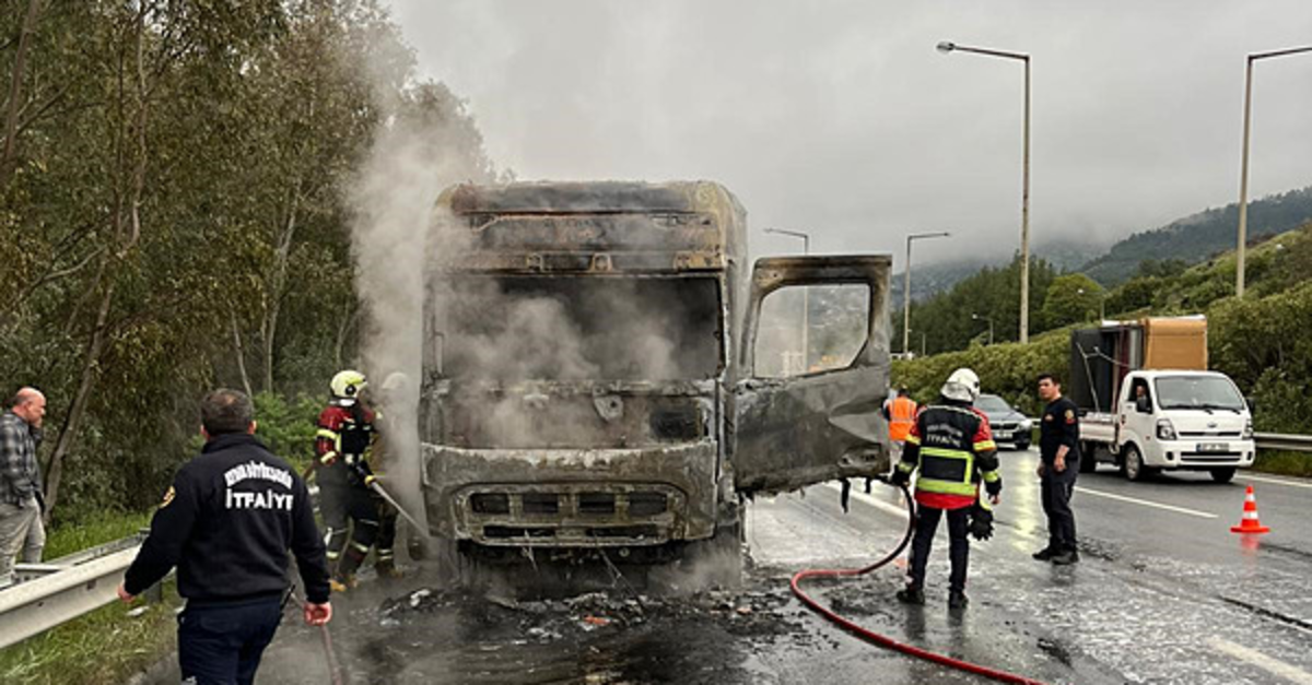 Aydın-İzmir Otoyolu'nda korkutan olay! Alev topuna döndü