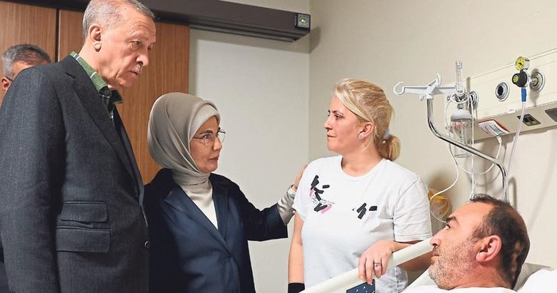 Erdoğan çiftinden moral ziyareti