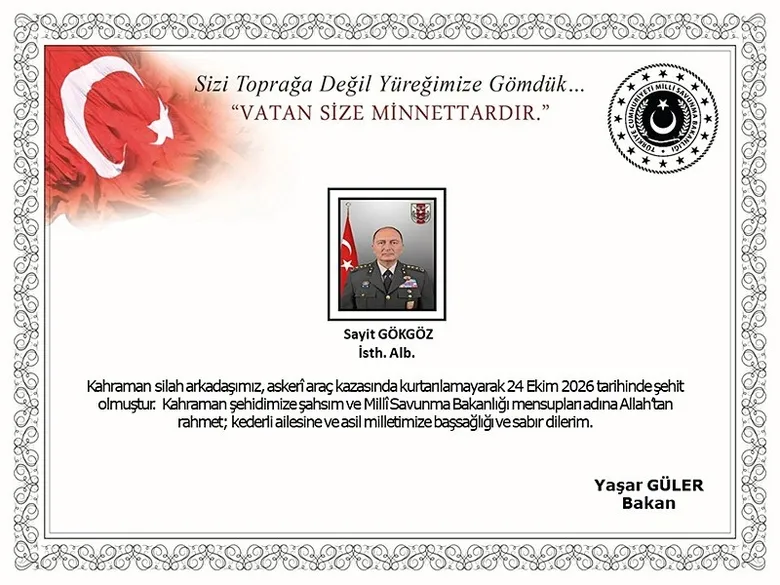 Askeri araç kazasında Albay Sayit Gökgöz şehit oldu