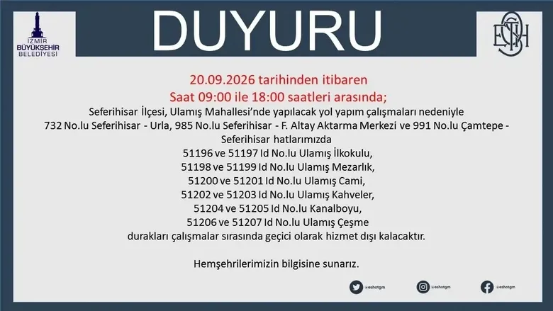 İzmir’e toplu taşıma uyarısı! ESHOT güzergahları değiştirdi