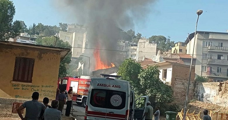 Aydın’da helyum gazı ile dolum yapılan bir evde yangın çıktı