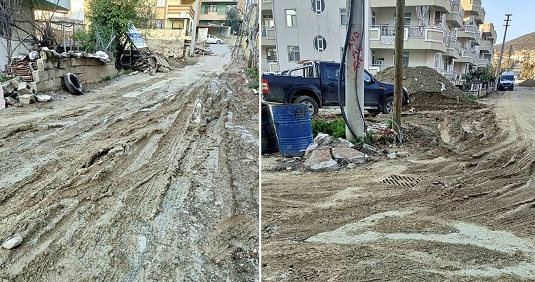 Milas’ta vatandaşlardan CHP’li belediyeye çamurlu ve toprak yol tepkisi