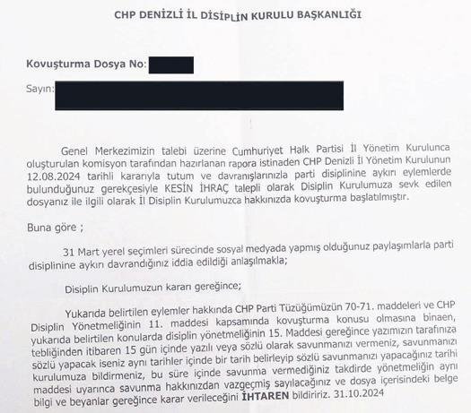 Denizli’de 45 partili hakkında ihraç istemi