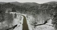 Kazdağları’nda mest eden görüntü! Karla kaplı dağ dron ile görüntülendi