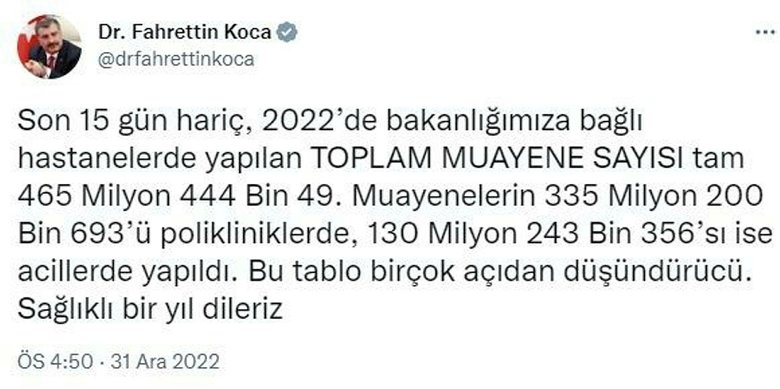 1 Yılda 465 milyon muayene yapıldı
