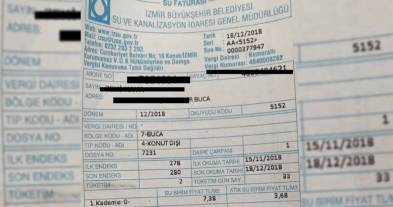 Izmir Buyuksehir Belediyesi Nden Skandal Su Faturasi Izmir Haberleri