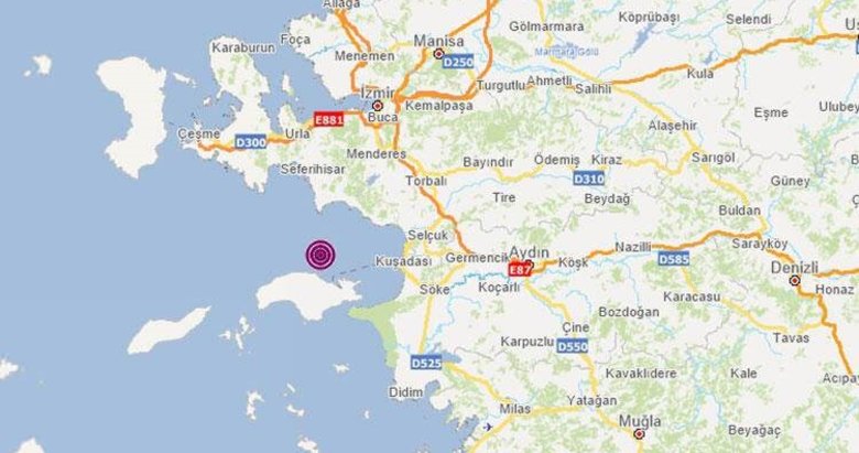 İzmir Kuşadası Körfezi’nde 4.2 büyüklüğünde deprem