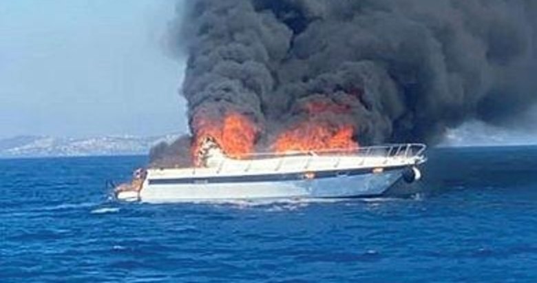 Bodrum’da milyon dolarlık tekne alevlere teslim oldu! Yangında mahsur kaldılar...
