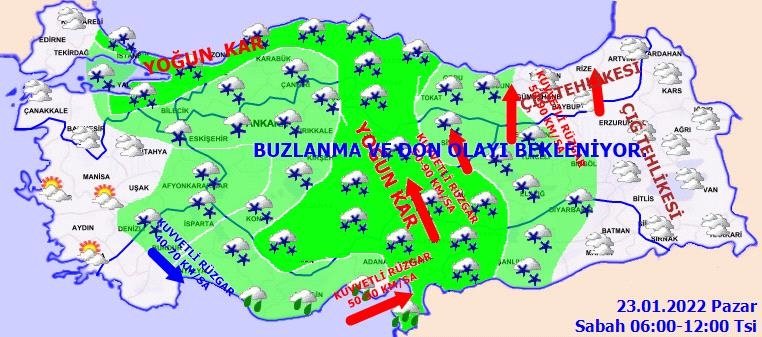 Meteorolojiden o illere yeni uyarı: Kuvvetli kar yağışı bekleniyor! İzmir ve Ege’de hava nasıl olacak? 23 Ocak hava durumu raporu