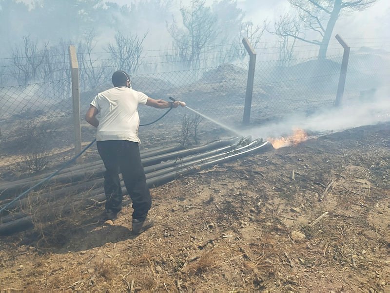 Çanakkale’de ormanlık alanda yangın çıktı