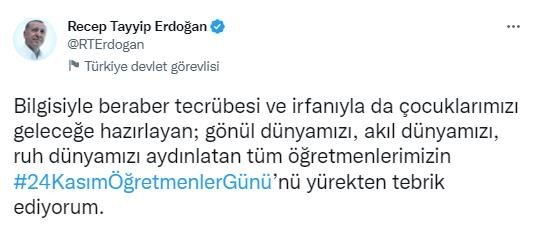 Başkan Erdoğan’dan Öğretmenler Günü mesajı