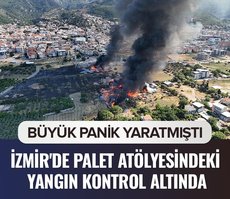 İzmir’de palet atölyesindeki yangın kontrol altında