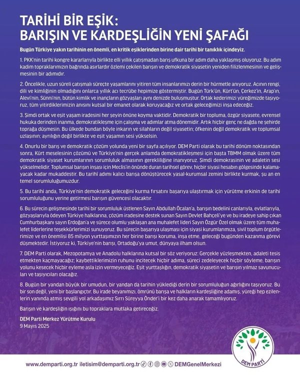 Son dakika: PKK fesih kongresini topladığını duyurdu