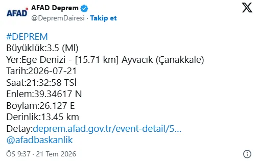 SON DAKİKA | Çanakkale’de korkutan deprem!