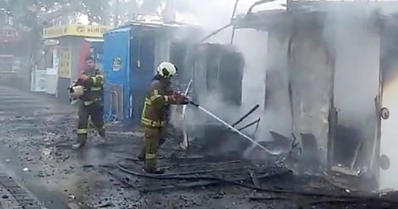 Balıkesir Akçay kordonda korkutan yangın