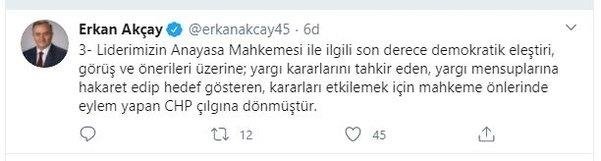 MHP’li Erkan Akçay: CHP Grup Başkanvekili Özgür Özel, terör destekçilerine sahip çıkıyor