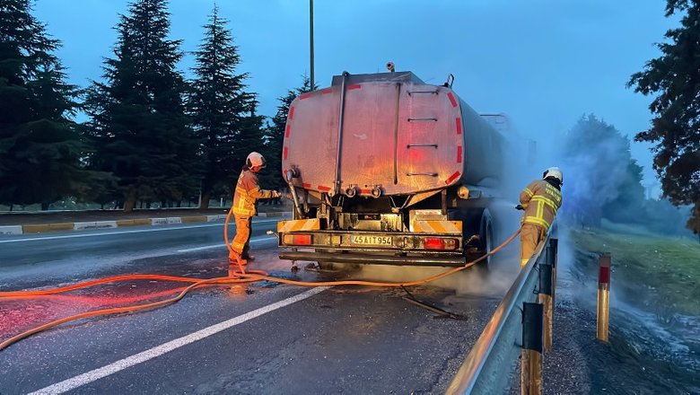 Balıkesir’de seyir halindeki tanker alev aldı
