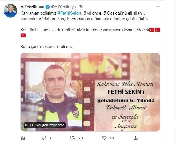 Fethi Sekin unutulmadı! Şehadetinin 6. yılında minnet ve özlemle…