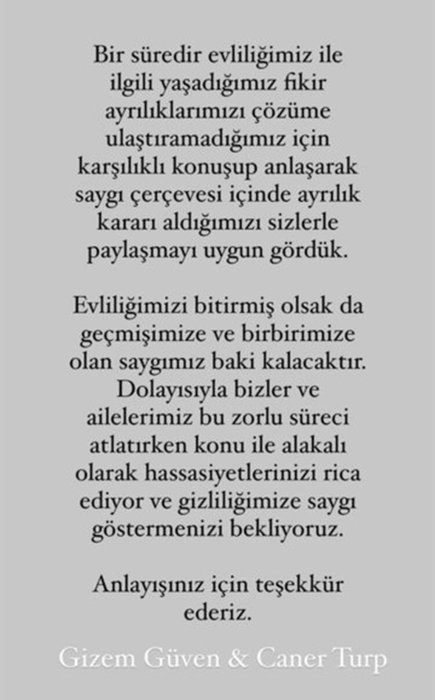 Sihirli Annem’in Ceren’i Gizem Güven ve futbolcu eşi Caner Turp ayrılma kararı aldı