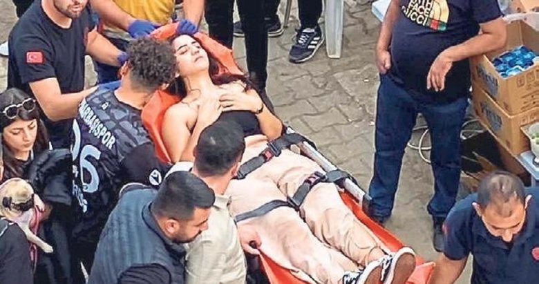 Eşini izlemeye geldi top burnunu kırdı