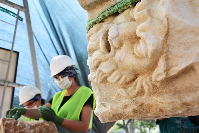 Muğla’da mitolojik masklar taş hastanesinde restore ediliyor