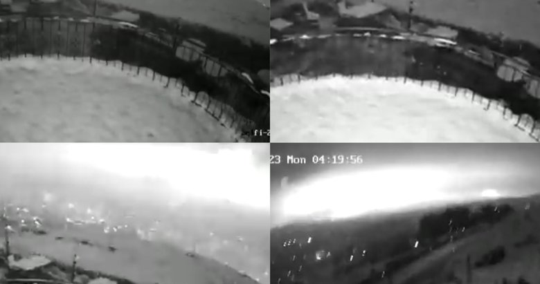 Şairler Tepesi’nden korkutan deprem görüntüsü! Peş peşe ışık parlamaları gökyüzünü aydınlattı