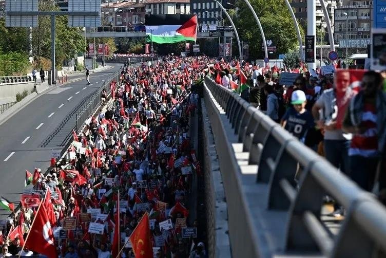 Filistin’e destek İsrail’e lanet! Soykırımın yıl dönümünde Türkiye ayakta!